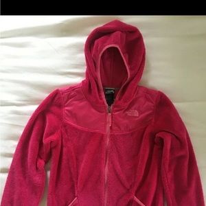 The North Face Girls Osita Fleece Hood Jacket XL 14-16 Pink Full Zip Jacket